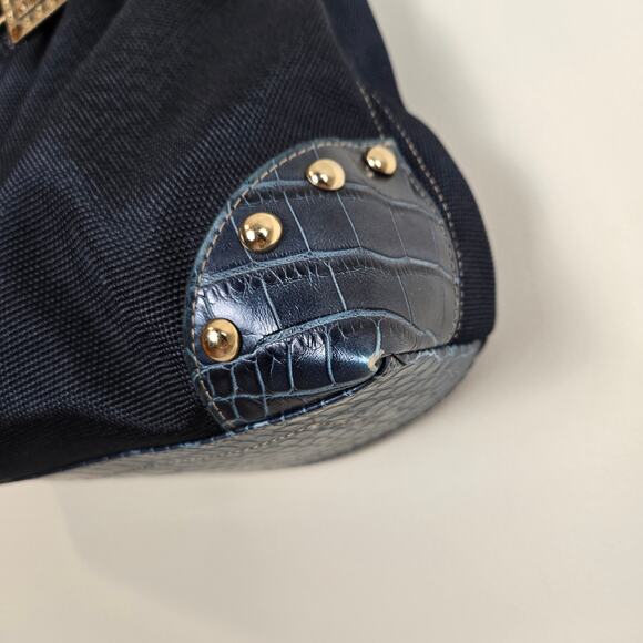 Kathy Van Zeeland Embellished Croc Shoulder Bag Navy - Picture 5 of 11
